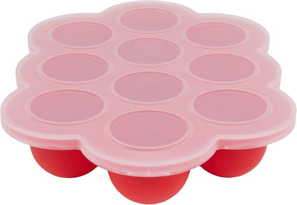 WeeSprout Silicone Freezer Tray with Clip on Lid Perfect Food Storage Container for Homemade Baby Food, Vegetable, Fruit Purees, and Breast Milk (Bright Orange, Ten 1.5 Ounce Sections)