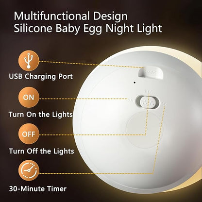 Night Light for Kids,Egg Night Light for Baby Nursery, 7 Colors Changing &30-Min Timer Portable Nursery Night Lamp forBaby Nursery & Kids Bedroom,DIY Hand-Painted Custom Lamp