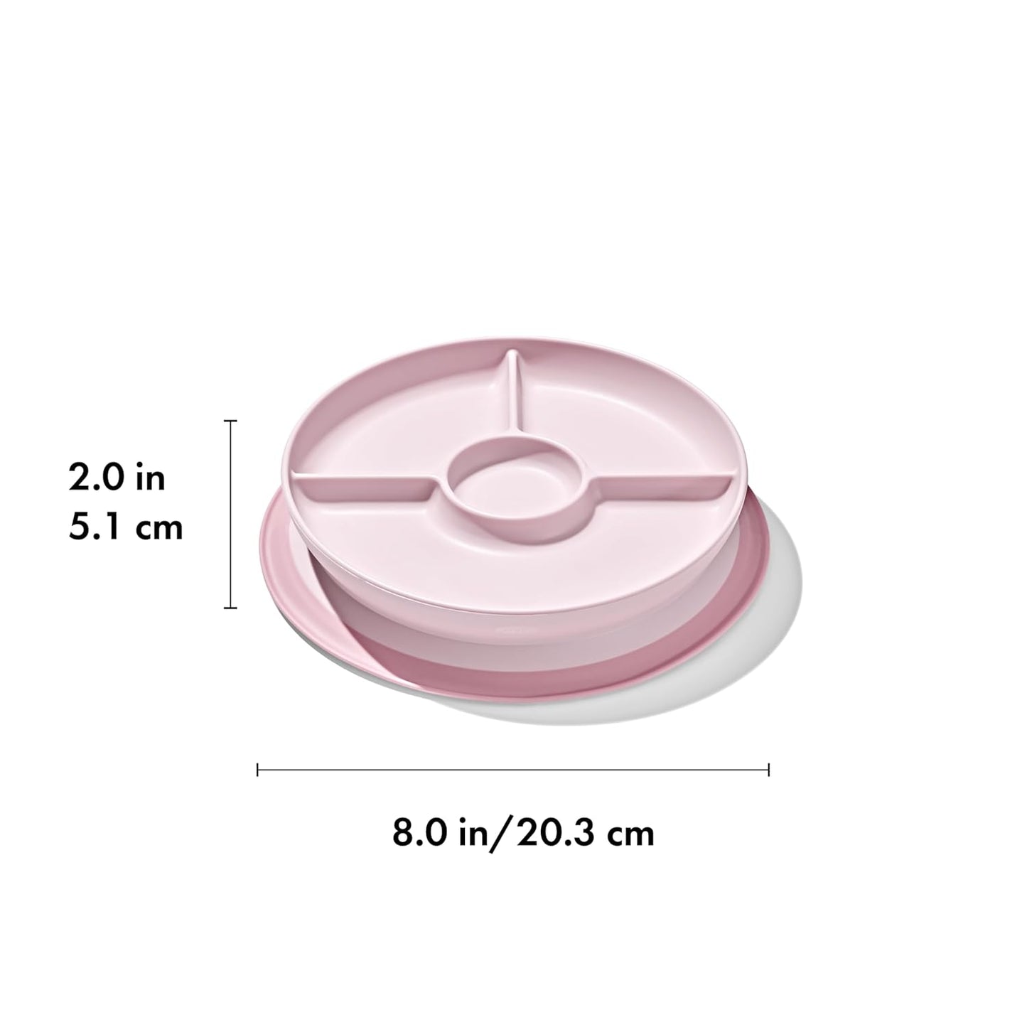 OXO Tot Stick and Stay Suction Divided Plate - Opal