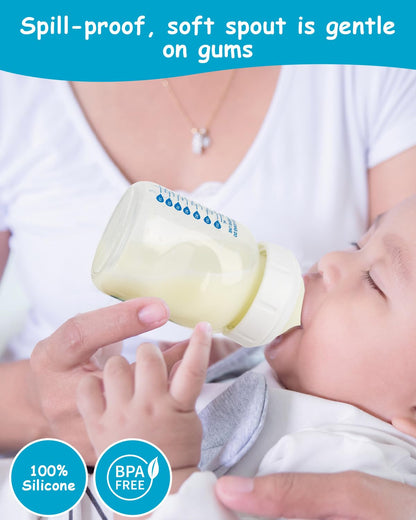 Silicone Nipple for Dr. Brown's Natural Flow Level 1 Wide-Neck Baby Bottle, 0m+, Slow Flow, 6 Count