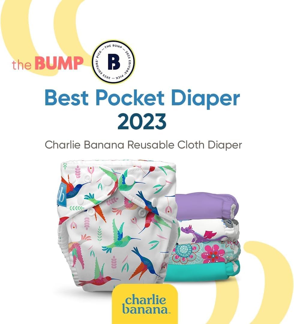 Charlie Banana Cloth Diapers, Reusable, Washable, Adjustable One Size Diaper, for Babies and Toddlers, with Absorbent Insert - Sweet Dreams on Grey, 1 Pack