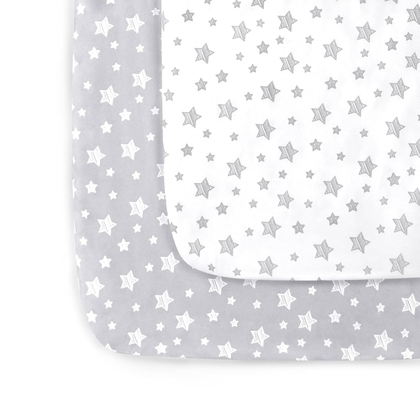Pack and Play Sheets, 2 Pack Mini Crib Sheets, Stretchy Playard Fitted Sheet, Compatible with Graco Pack n Play, Soft and Breathable Material, Planet & Flower