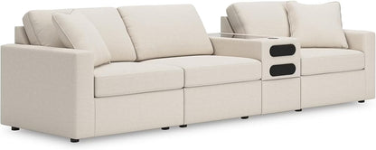Signature Design by Ashley Modmax Coastal Press-Back Swivel Glider Rocker Recliner with Machine Washable Cover, Hidden Storage Compartments and 2 Bolster Pillows, Beige - Colors B
