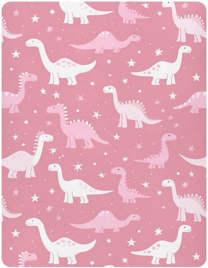 Fitted Crib Sheets Cactus and Floral Stretchy Portable Playard Sheets for Baby Toddler, Breathable Soft Mini Crib Mattress 52 x 28 in for Boys and Girls
