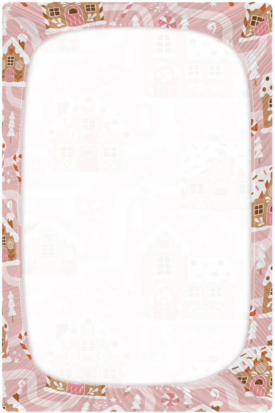 Fitted Crib Sheets Pink Checkered and Bows Stretchy Portable Playard Sheets for Baby Toddler, Breathable Soft Mini Crib Mattress 39 x 27 in for Boys and Girls