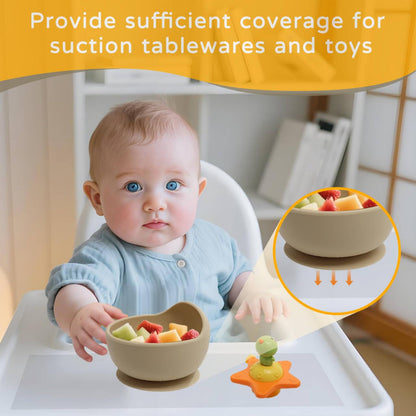 Suction Solver Stickers Adhesive Mat Compatible with Stokke Tripp Trapp Tray Enhances Suction Grip for Baby Bowls Plates Toys Fits Baby High Chairs Tray - 4PCS