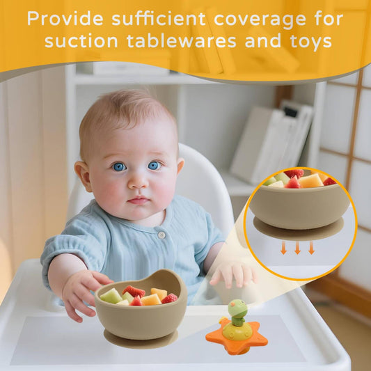 Suction Solver Stickers Adhesive Mat Compatible with Stokke Tripp Trapp Tray Enhances Suction Grip for Baby Bowls Plates Toys Fits Baby High Chairs Tray - 4PCS