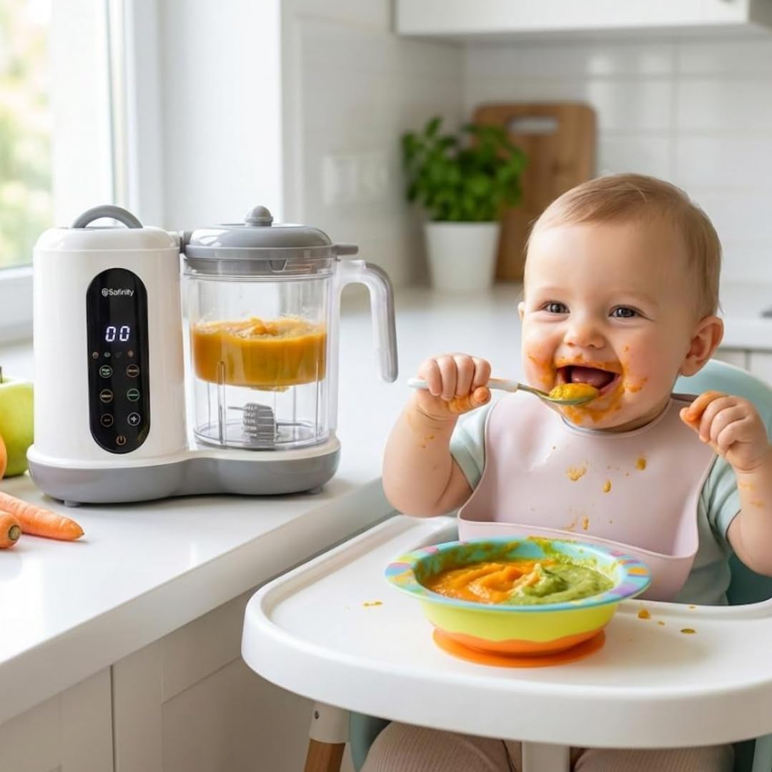 Baby Food Steamer & Blender 2-in-1 | Rapid Steaming, Smooth Purees, BPA-Free Design, Auto Shut-Off, Large Capacity for Homemade Infant Meals & Toddler Nutrition