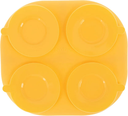 Nuby Silicone Round Suction Plate with Lid - Dishwasher-Safe Baby and Toddler Plate - 6+ Months - Aqua and Coral - Back to School Essentials