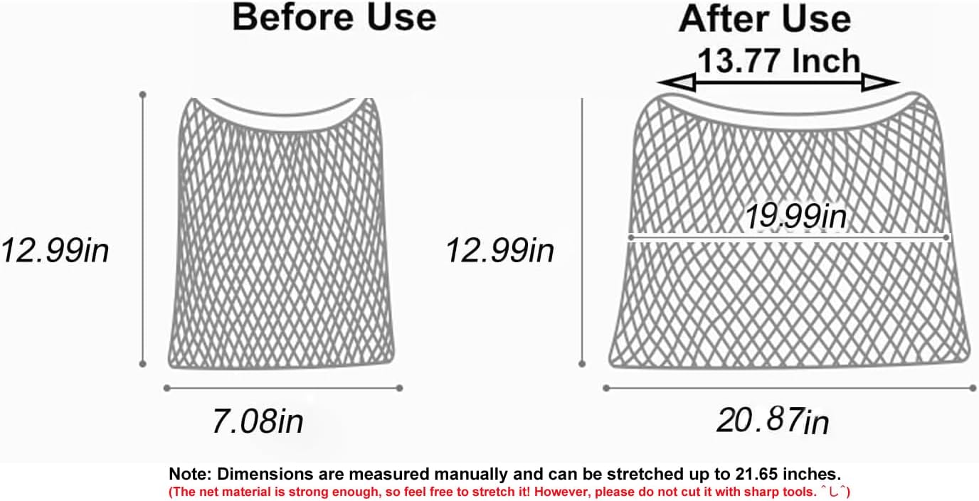2-in-1 Universal Stroller Organizer & Golf Cart Mesh Bag, Stretchy 300D Polyester Hanging Storage Bag with Adjustable Velcro, for Baby Diaper Toys Snacks Golf Accessories