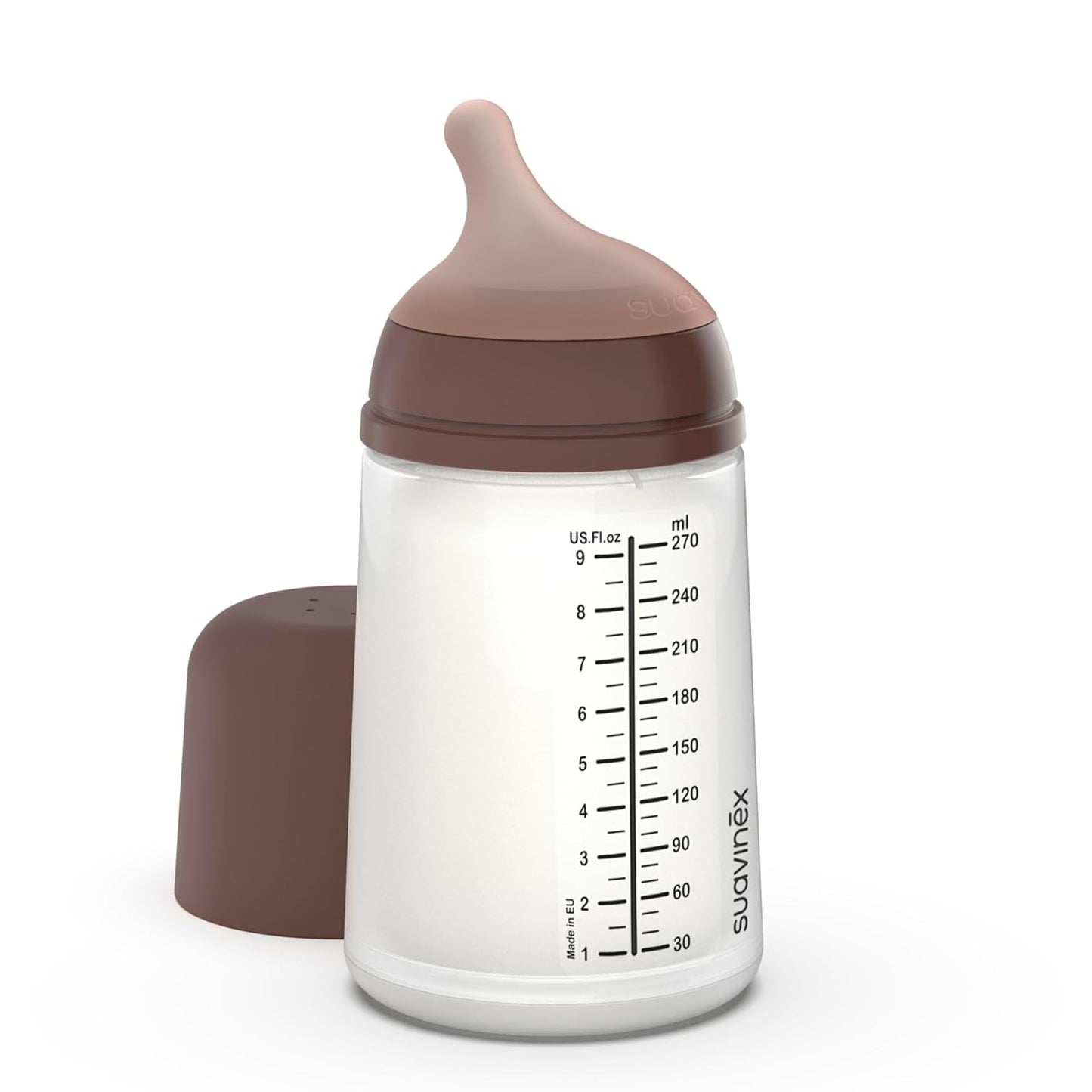 Suavinex Zero Zero Anti Colic Baby Bottle, No 1 Spanish Baby Bottle Brand, Minimizes Bottle Rejection & Nipple Confusion, Perfect for Breastfeeding Babies, 6oz/180mL, Deep Tone, Adaptable Flow Nipple