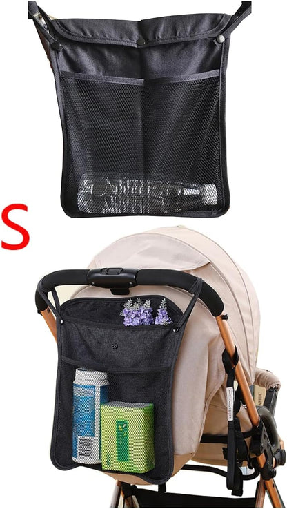 Baby Stroller Organizer,Black,Umbrella stroller organizer,Extra pockets to store snacks/wipes items,Holds water bottles, toddler sweat shirt etc (Black)