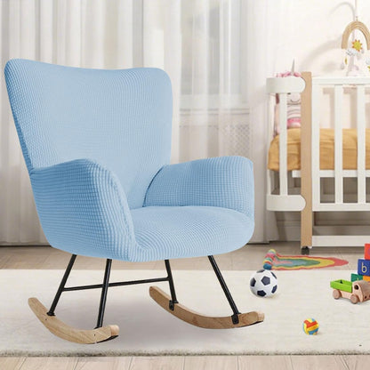 Nursery Rocking Chair Cover Stretch Glider Chair Covers Jacquard Modern Reading Chair Slipcover Rocking Accent Armchair Protector for Living Room Nursery Bedroom, Beige
