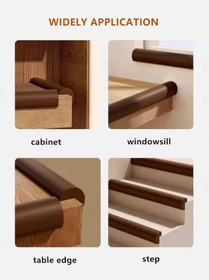 Baby Proof Edge Corner Protector, 6.56FT 0.47''Th L-Shape Furniture Corner & Edge Safety Bumper with 6 Corners, Pre-Taped, Soft NBR Rubber Foam Desk Edge Cushion Wall Corner Protector (Coffee)