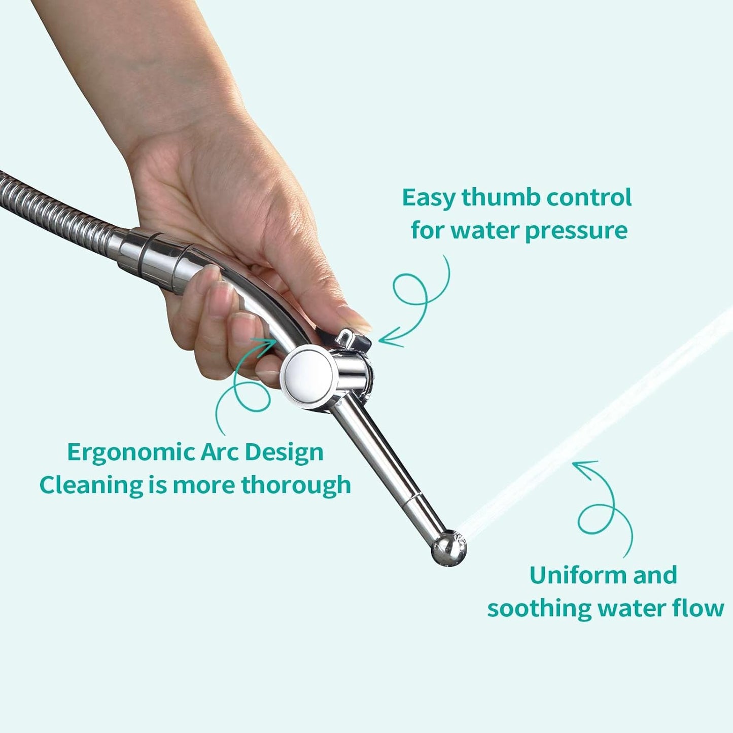 BARROCK Advanced Handheld Bidet Sprayer Set for Toilet, Bathroom Ergonomic Jet Bidet Spray Attachment Kit for Muslim Shower, Feminine Hygiene, Bathing Pets and Washing Baby Cloth Diaper, Matte Black