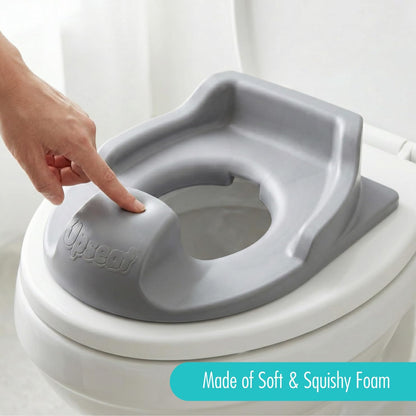 Upseat Soft-Sit Potty Training Seat for Toddlers – Soft Squishy Foam Toddler Toilet Seat with Backrest, Splash Guard & Anti-Slip Base, Non-Toxic Kids Potty Seat, Made in Canada