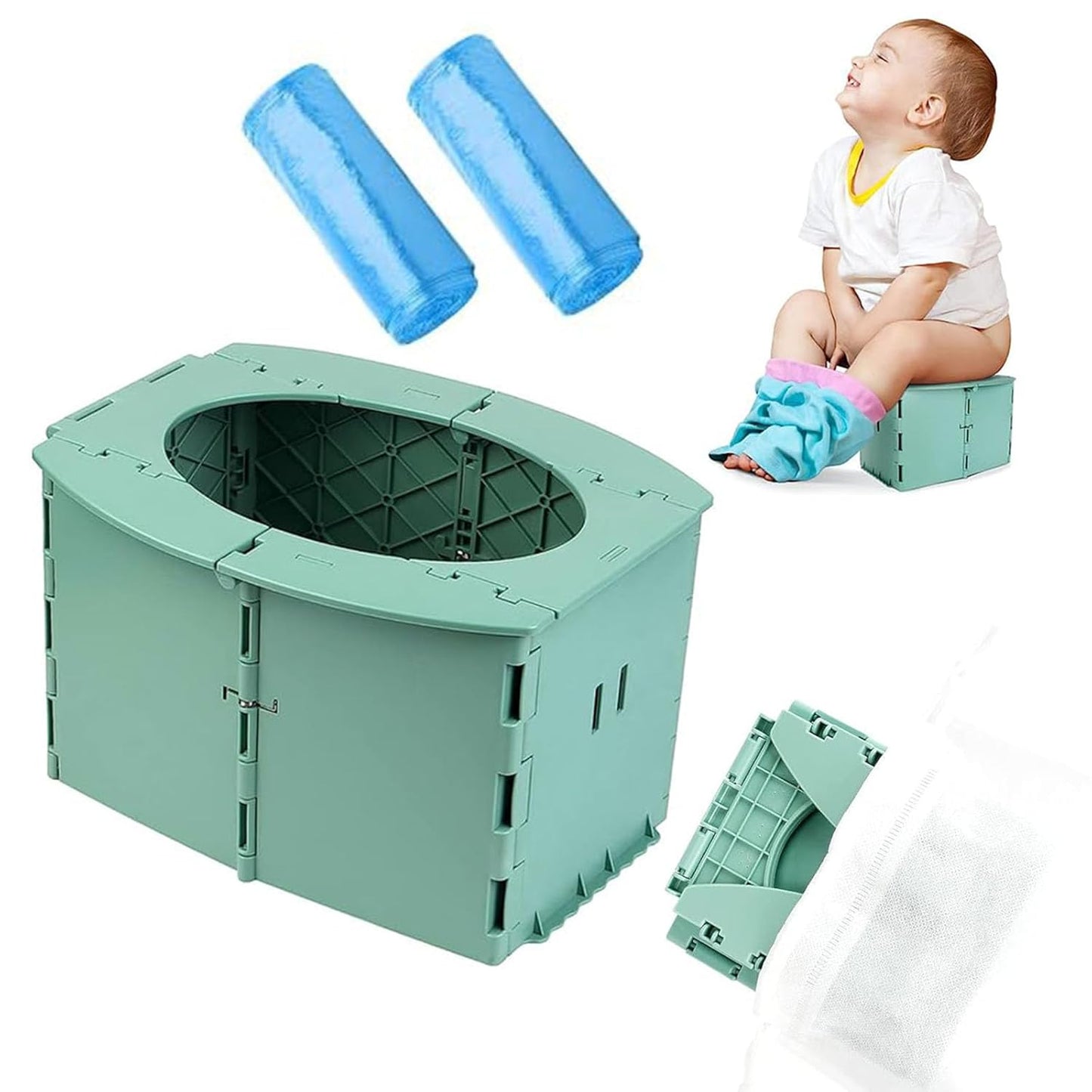 Portable Potty for Toddler,Travel Potty for Kids，Travel Potty for Car，Apply toCamping, Tourism, Outdoor, Indoor