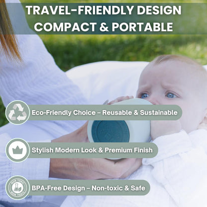 MILK & WATER All in One Baby Bottle & Baby Formula Dispenser On the Go, 5oz - Keeps Water Warm & Formula Fresh - Baby Formula Mixing Bottle with Anti Colic Nipple - Leak-Proof - 3+ Months (Pink)