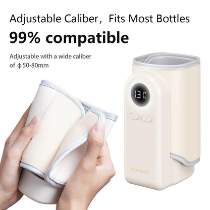 Portable Baby Bottle Warmer 4-in-1 Fast Heating Baby Milk Warmer for Breastmilk or Formula with Heating Warm Milk Constant and Warm Water Function (Green)