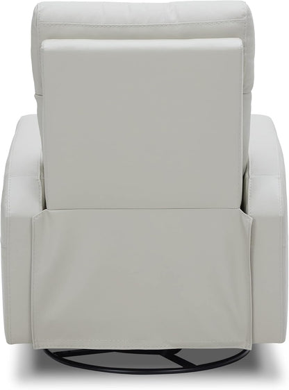 CHITA Genuine Leather Power Recliner Chair for Adults, FSC Certified Electric Nursery Swivel Glider for Living Room, Camel Brown