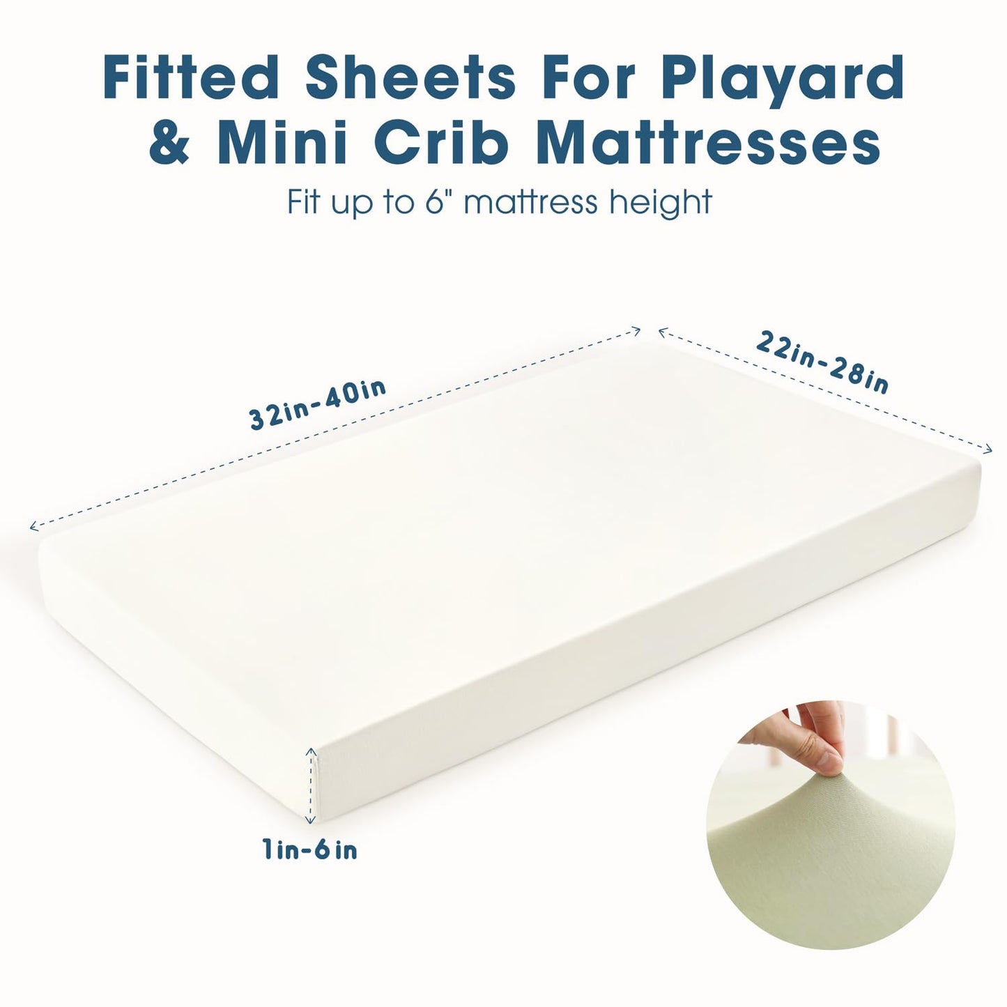 GRSSDER Stretch Ultra Soft Jersey Knit Fitted Pack n Play Playard Sheets Set 2 Pack，Fits Portable/Mini Cribs Sheets, Playards Mattress Pads, Stylish Watercolor Animals for Baby, Mint Green