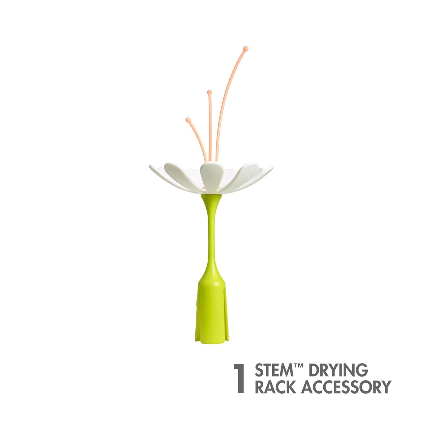 Boon Stem Drying Rack Accessory, White & Peach