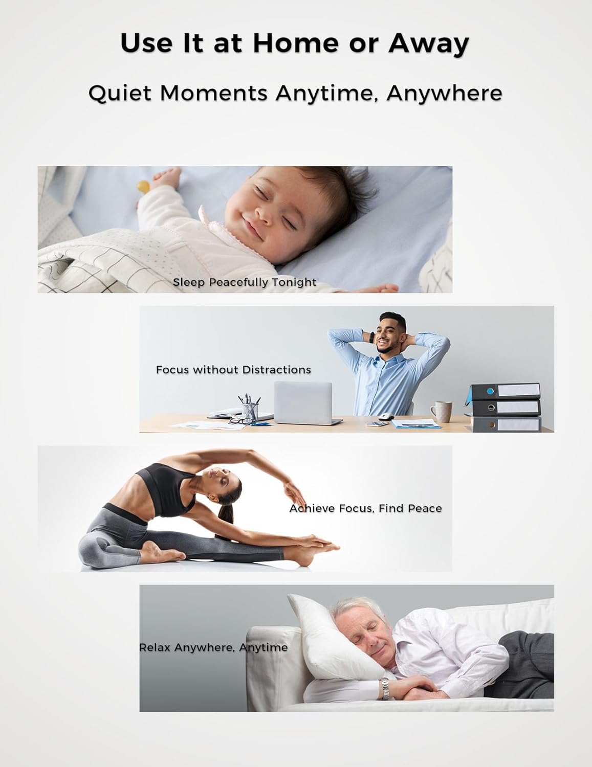 FOXFINE Portable Sound Machine, Travel White Noise Machine with 30 Soothing Sounds, Timer & Memory for Sleeping, Baby, Adults, White