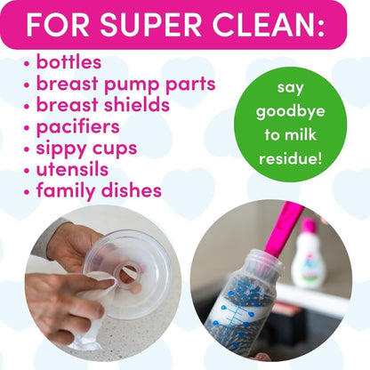 Dapple Baby Bottle & Dish Foaming Power Spray, Hypoallergenic Dish Soap for Baby Bottles, Powered by Plants, Fragrance Free, 16.9 Fl Oz (Pack of 2)