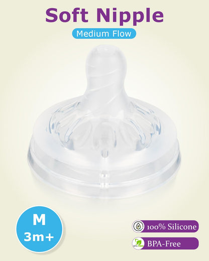 Silicone Bottle Nipples for Philips Avent Natural Baby Bottles,Size 5 Nipple,6m+,Flast Flow, 6 Count