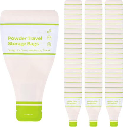 Disposable Protein Powder Travel Container Bags – 60Pcs Leakproof Single-Use Travel Powder Bags, Mess-Free Powder Travel Container for Gym, Workouts, Travel, On-the-Go Lifestyles