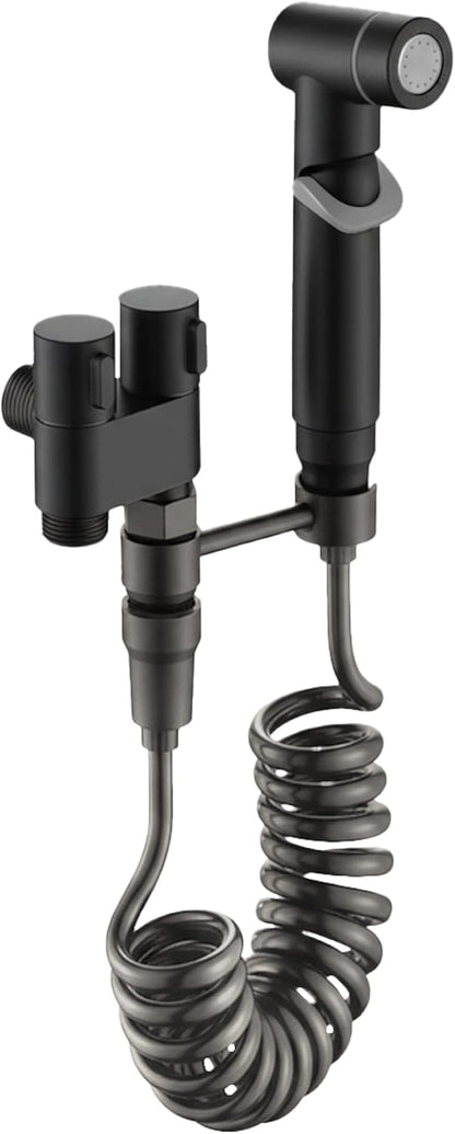 Aqua Earth Handheld Bidet Sprayer for Toilet Baby Cloth Diaper Spraying Kit Bathroom Toilet Bidet Attachment Set for Bathing Pets and Feminine Hygiene Gray