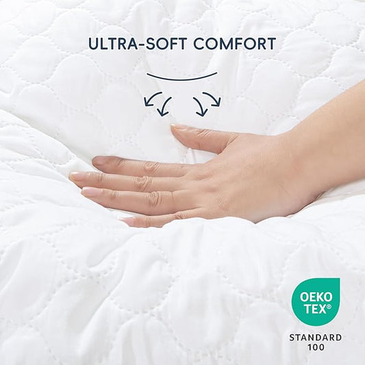 david's kids 2 Pack 38''x25'' Waterproof Mini Crib Mattress Protector, Fitted Pack N Play, Playard and Mini Crib Mattresses, Ultra Soft Breathable Pad Cover for Boys Girls Neutral, White