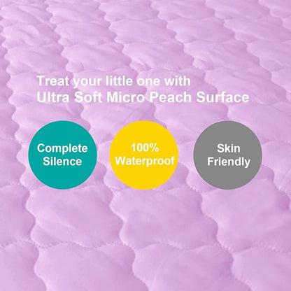 Biloban Waterproof Sheet for Pack n Play Quilted, Playard Sheet Protector 39inch X 27inch fits for Baby Foldable and Playard Mattress, Portable Mini Crib, Lavender