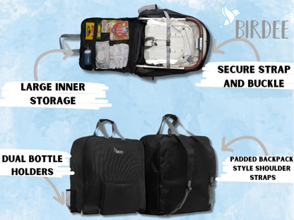 Birdee Stroller Travel Bag Designed For UPPAbaby MINU V2 and MINU - Stroller Gate Check Bag - Backpack For Airplane Travel