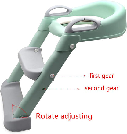 HTTMT- Giraffe Potty Training Toilet Ladder Seat With Upgraded Cushion Step Stool Ladder Toilet Chair/Toilet Trainer for Baby Toddler Kids Children In Pink [P/N: ET-BABY001-PINK STEP]