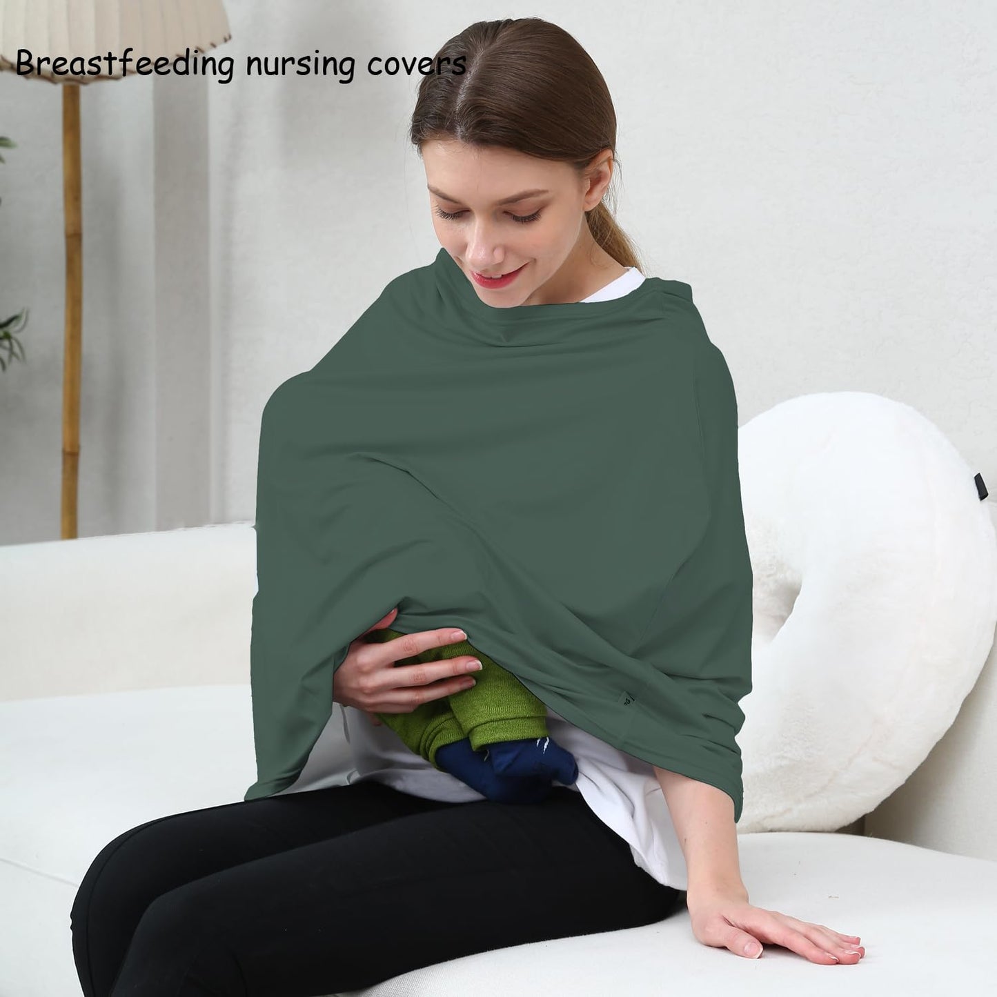 Car Seat Covers for Babies - Multi-use Carseat Canopy Cover Breastfeeding Covers, Stroller Canopy Cover (Navy Dinosaur)