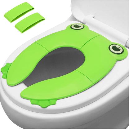 PandaEar Toilet Seat Cover | Folding Travel Toilet Seat for Children and Potty Training | Portable Silicone Toilet Seat for Toddlers, Boys & Girls with Non-Slip Silicone Pads -Panda