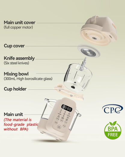 IAGREEA 9 IN 1 Glass Baby Food Maker, One Step Baby Food Processor Steamer Puree Blender Grinder Mills Machine, Auto Cooking & Grinding for Healthy Homemade Baby Food with 3 Age Stages, BPA-Free