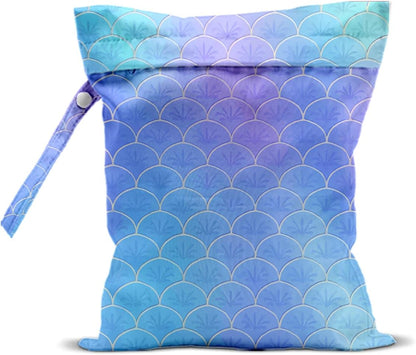 Unicorn Wet Dry Bag 12x10 Inch, Waterproof Reusable Wet Bag with Two Zippered Pockets & Handle for Swimsuit Travel Beach Pool Gym Stroller Dirty Yoga Gym Clothes Toiletries Daycare Organizer