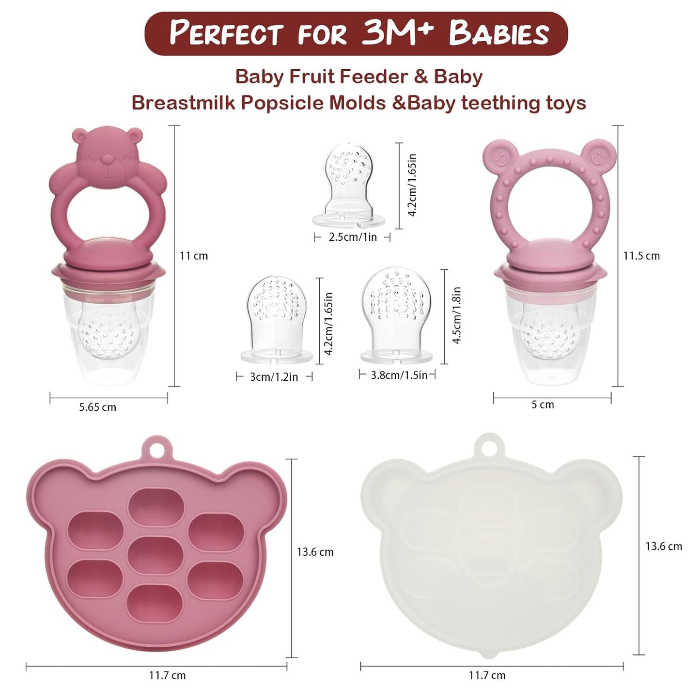Baby Breastmilk Popsicle Molds & Baby Fruit Feeder (6 Pack), WAJIAYON Infant Food Freezer Tray Storage Containers, Silicone Teething Pacifier Feeder and Teether for Babies,Babies Feeder