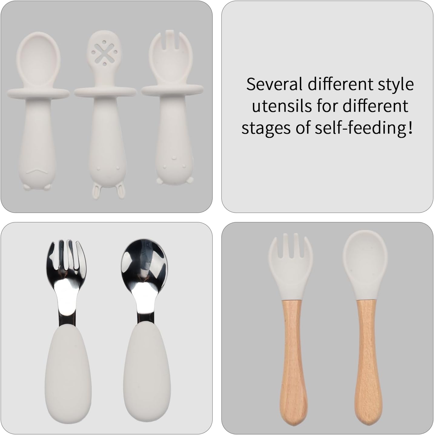 Silicone Feeding Set, 13PCS Baby Feeding Essentials with Suction Bowl & Plate, Spoons & Forks, Bib & Cup, Toothbrush, Baby Led Weaning Supplies for 6+ Months, Eating Essentials (Blue)