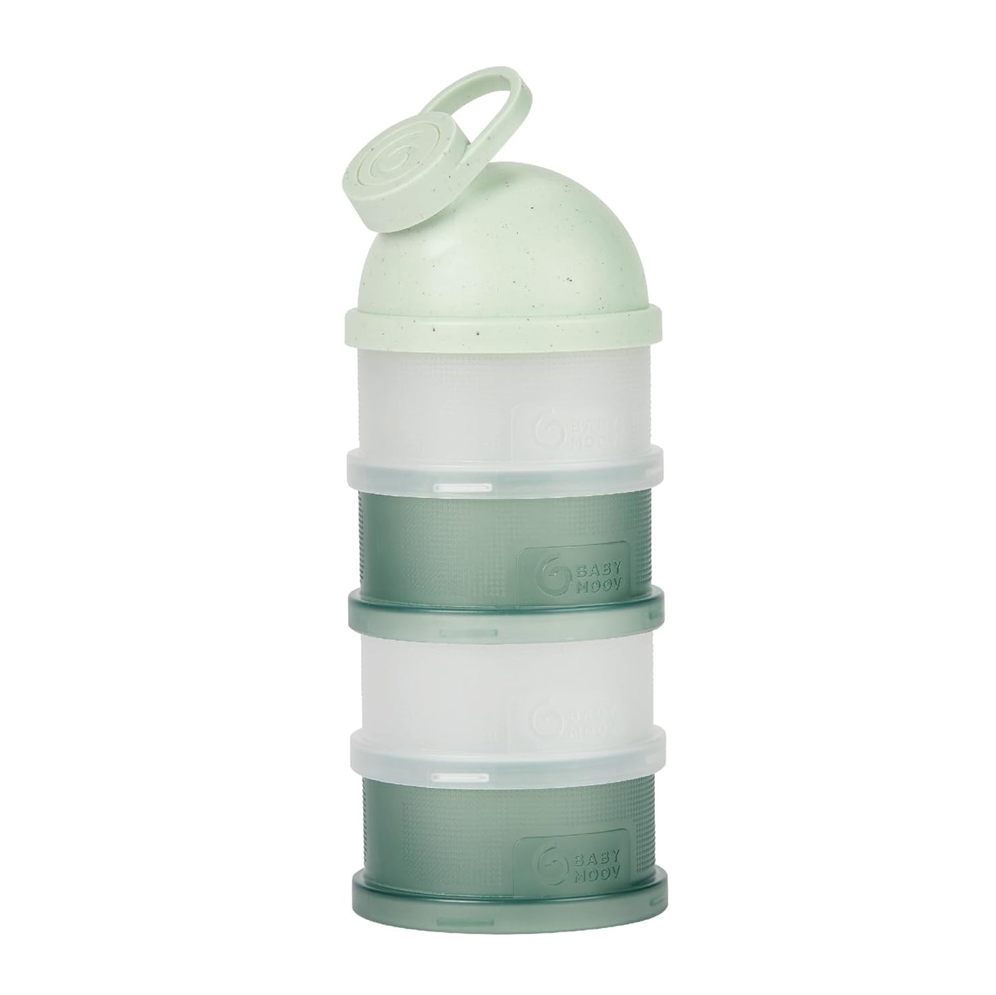 Babymoov Babydose Formula Dispenser On-the-Go, BPA-Free Baby Formula and Snack Container, Travel Essential, 4 Airtight Compartments, XL Capacity, Ergonomic, Dishwasher-Safe, Made in France, Green