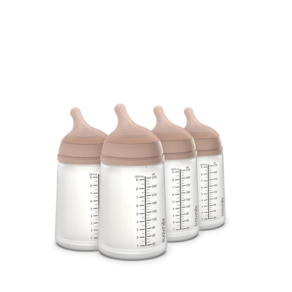 Suavinex Zero Zero Anti Colic Baby Bottle, No 1 Spanish Baby Bottle Brand, Minimizes Bottle Rejection & Nipple Confusion, Perfect for Breastfeeding Babies, 6oz/180mL, Deep Tone, Adaptable Flow Nipple