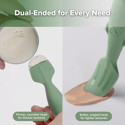 haakaa Baby Diaper Cream Spatula, NoMess Dual-Ended Silicone Diaper Rash Cream Applicator with Hygienic Case, Butt Spatula for Baby, Beige