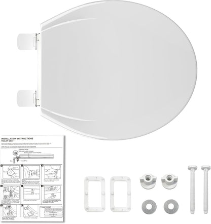 Toilet Seat Round,Toilet Seat with Toddler Seat Built in, Potty Training Toilet Seat Round Fits Both Adult and Child, with Soft Close,Easy Install and Clean - White, Round