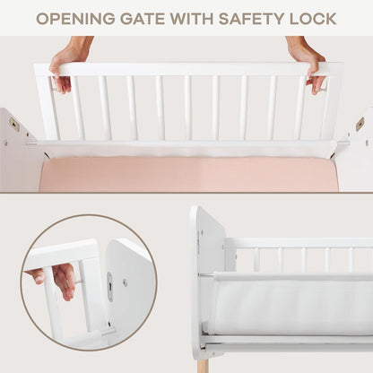 Comfy Cubs Wooden Bedside Bassinet Sleeper - Safe and Stylish Baby Crib - Ideal Baby Sleeper Bed Crib for Newborns and Infants - Perfect Nursery Essentials for Babies
