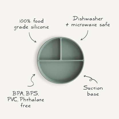 mushie Silicone Suction Plate | BPA-Free Non-Slip Design (Soft Lilac)