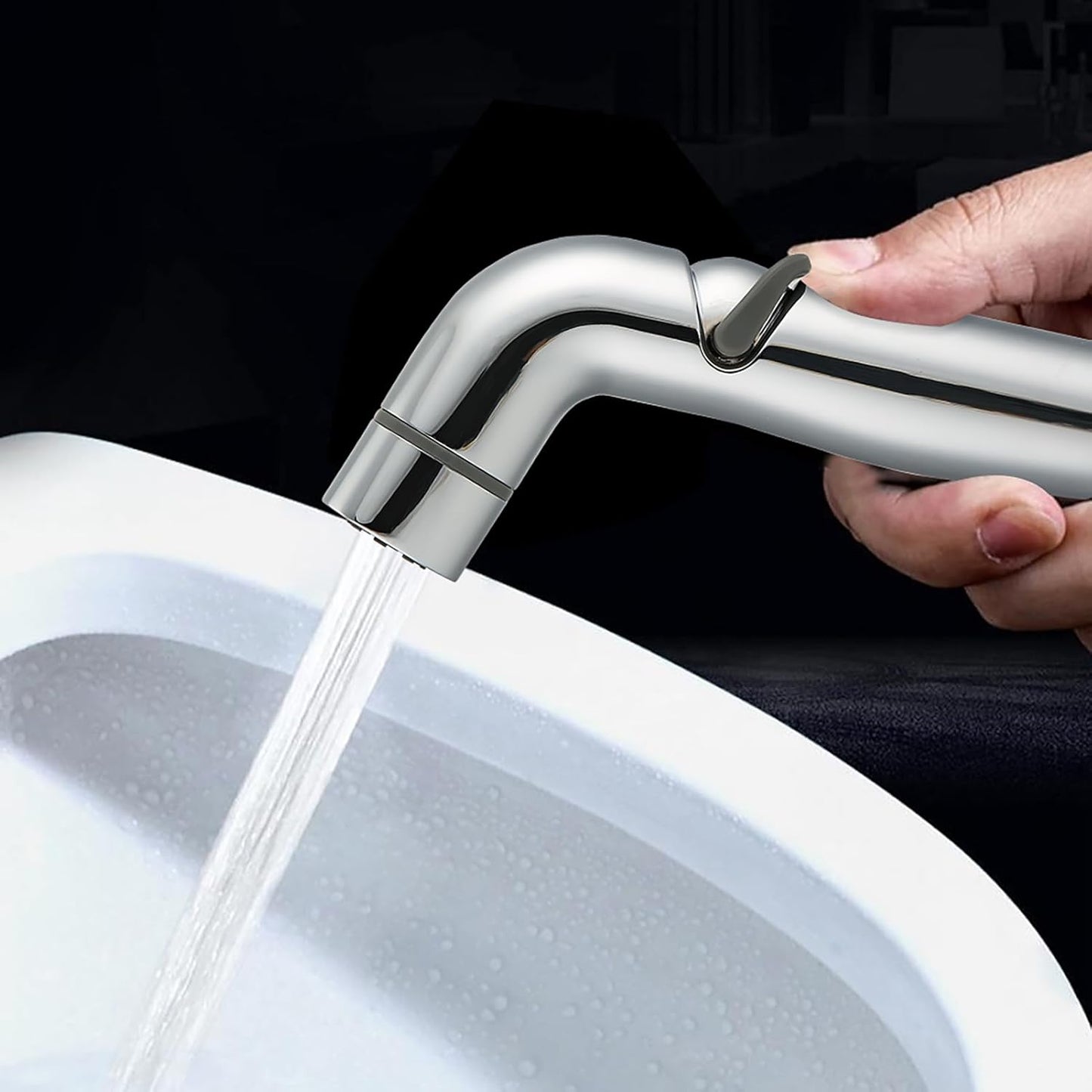 AYNEFY Handheld Bidet Sprayer,Electroplating Adjustable Toilet Bidet Spray Nozzle Baby Cloth Diaper Sprayer for Toilet Cleaning Bathroom Accessory