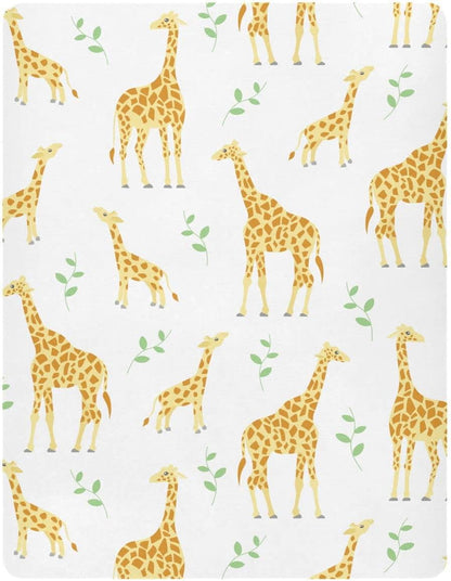 Fall Cute Mushroom Leaves Fitted Crib Sheets Stretchy Portable Playard Sheets for Baby Toddler, Breathable Soft Mini Crib Mattress 52 x 28 in for Boys and Girls