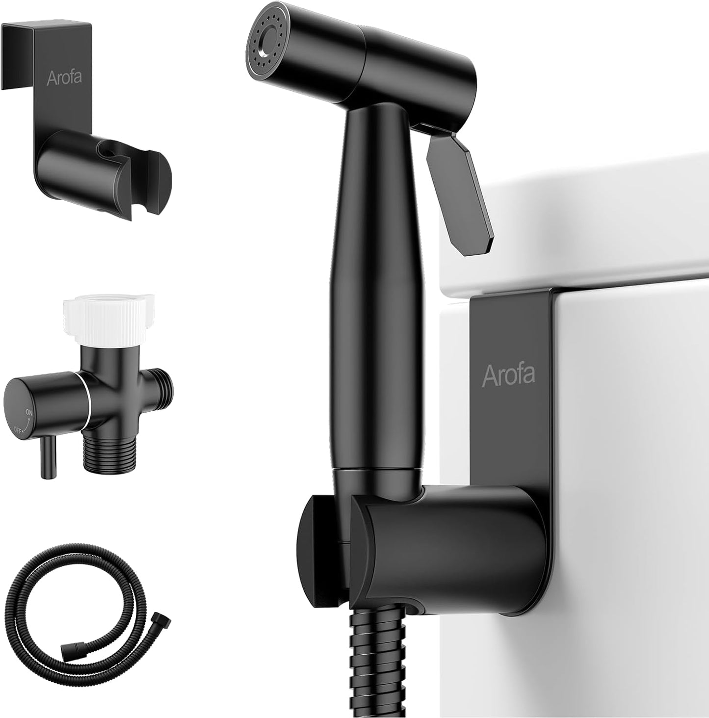 Arofa Handheld Bidet Sprayer for Toilet - 2 Pack Bidets Faucet for Existing Toilets Cloth Diaper Jet Sprayer, Stainless Steel Muslim Shower with Bidet Hose for Feminine Wash